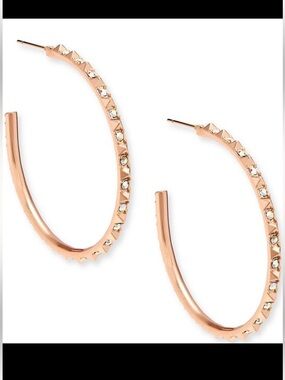 Kendra Scott Crystal Veronica Hoop Earrings in Pink Gold  *Gorgeous*